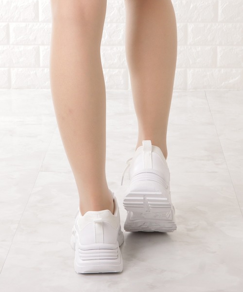 Lace Ladies（レースレディース）の「厚底ダッドスニーカー（スニーカー・レディース・ホワイト/アイボリー/ブラック/ベージュ・25/23.5/22.5/24/23/24.5）」の10枚目の写真