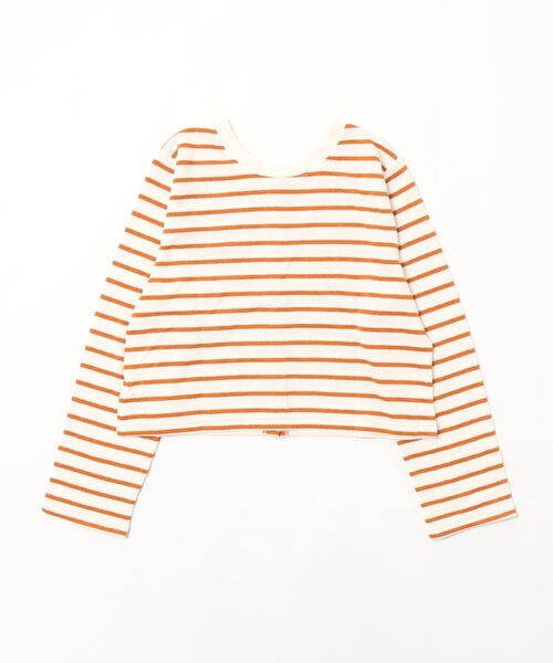 ehka sopo（エヘカソポ）の「ショート丈ボーダー前後着カーディガン（カーディガン/ボレロ・レディース・ブラック/オレンジ/グリーン・ﾌﾘ-）」の19枚目の写真