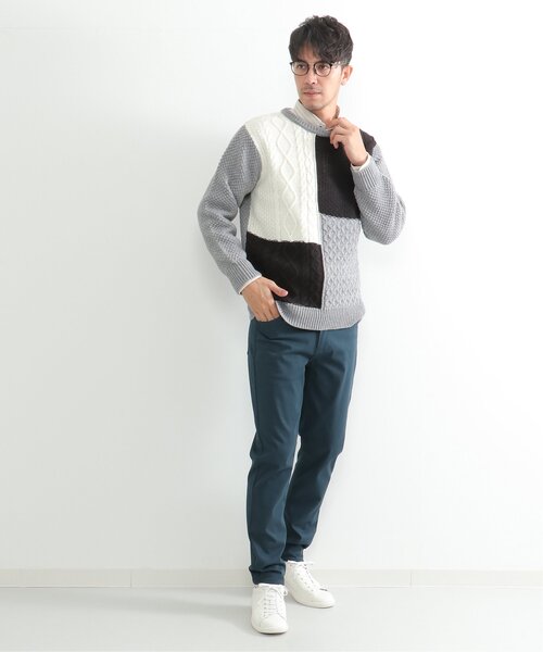 ikka(イッカ)の「【洗濯機で洗える】ブロック切り替えニット(ニット/セーター・メンズ・ネイビー/オフホワイト/グレー・S/M/XL/L)」の14枚目の写真