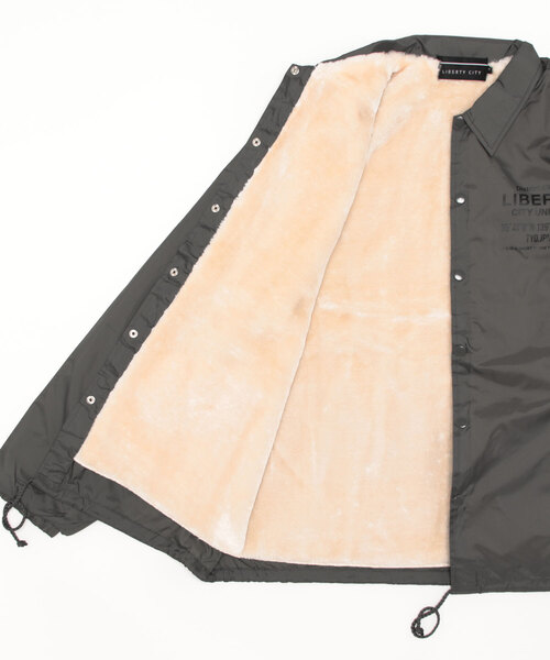 LIBERTY CITY（リバティシティ）の「【LIBERTY CITY/リバティーシティ】 [FXXKIN] 裏ファー・コーチジャケット（ナイロンジャケット・メンズ・ブラック/グレー・2/4/3）」の7枚目の写真
