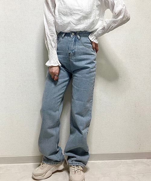 cuorequal（クオレコール）の「レディース カジュアルデニムパンツ（デニムパンツ・レディース・サックスブルー・SMALL/MEDIUM/LARGE）」の3枚目の写真