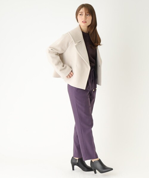 カシミヤブレンドビッグカラーショートコート