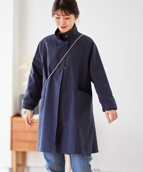 JOURNAL STANDARD スタンドカラーテントコート 紺 JOURNAL STANDARD（ジャーナルスタンダード）の「スタンドカラー