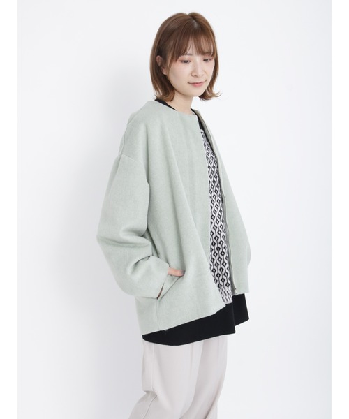 Samansa Mos2 blue（サマンサモスモスブルー）の「ウールライクシャギーコート（その他アウター・レディース・ライトベージュ/ミント/チャコール・ﾌﾘ-）」の3枚目の写真