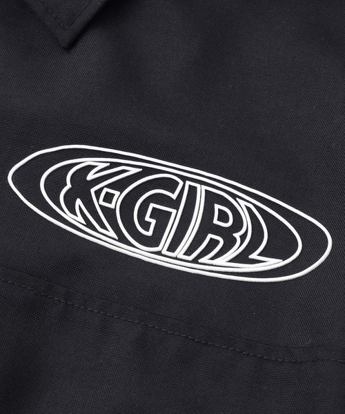 X-girl（エックスガール）の「OVAL LOGO COACH JACKET（ナイロンジャケット・レディース・ブラック/ブルー/ホワイト・S/M）」の8枚目の写真
