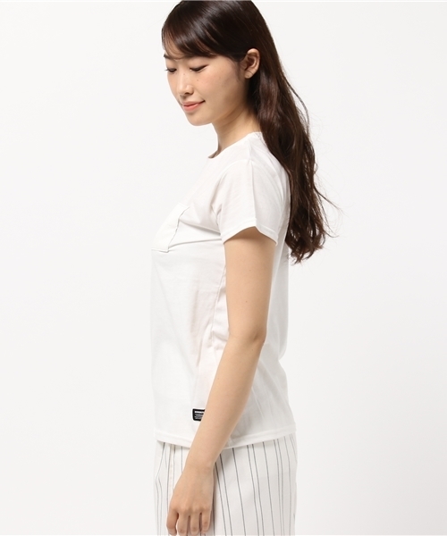 VENCEEXCHANGE(ヴァンスエクスチェンジ)の「ロゴ型押しアップリケT (Tシャツ/カットソー・レディース・ホワイト/グレー/イエロー/その他32・MEDIUM)」の6枚目の写真