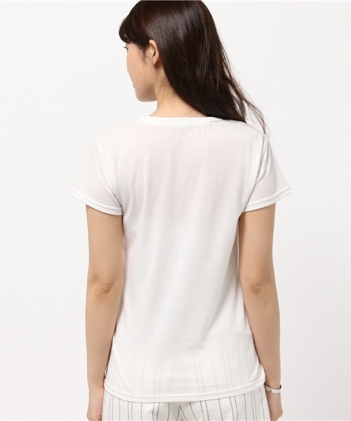 VENCEEXCHANGE(ヴァンスエクスチェンジ)の「ロゴ型押しアップリケT (Tシャツ/カットソー・レディース・ホワイト/グレー/イエロー/その他32・MEDIUM)」の7枚目の写真