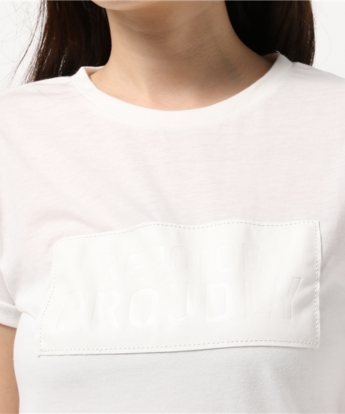 VENCEEXCHANGE(ヴァンスエクスチェンジ)の「ロゴ型押しアップリケT (Tシャツ/カットソー・レディース・ホワイト/グレー/イエロー/その他32・MEDIUM)」の11枚目の写真