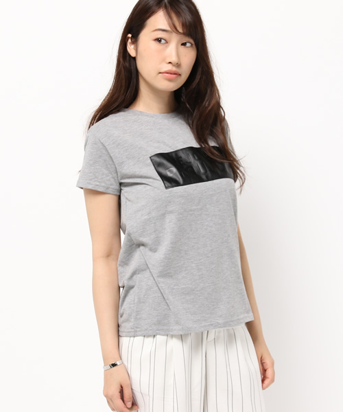 VENCEEXCHANGE(ヴァンスエクスチェンジ)の「ロゴ型押しアップリケT (Tシャツ/カットソー・レディース・ホワイト/グレー/イエロー/その他32・MEDIUM)」の17枚目の写真