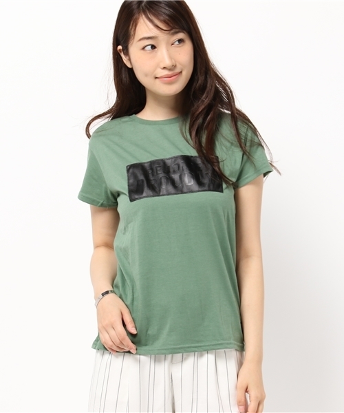 VENCEEXCHANGE(ヴァンスエクスチェンジ)の「ロゴ型押しアップリケT (Tシャツ/カットソー・レディース・ホワイト/グレー/イエロー/その他32・MEDIUM)」の19枚目の写真