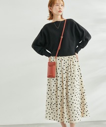 ROPE' PICNIC（ロペピクニック）の「【WEB限定】着丈が選べる/ドット柄ドッキングワンピース（ワンピース）」
