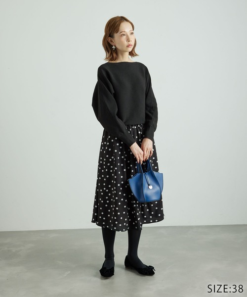ROPE' PICNIC（ロペピクニック）の「【WEB限定】着丈が選べる/ドット柄ドッキングワンピース（ワンピース・レディース・ブラック系その他/ホワイト系その他・38/T38）」の7枚目の写真