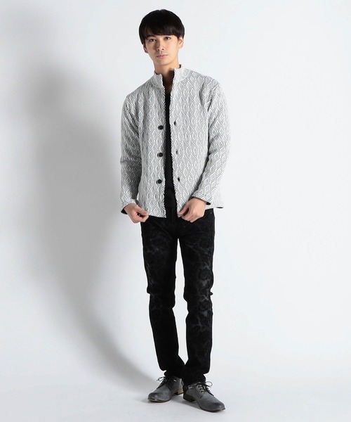 HIDEAWAYS NICOLE（ハイダウェイニコル）の「ニットスタンドジャケット（カーディガン/ボレロ・メンズ・ホワイト×ブラック/ブラック×ホワイト/ホワイト系その他/ブラック系その他・X-LARGE/MEDIUM/LARGE）」の18枚目の写真