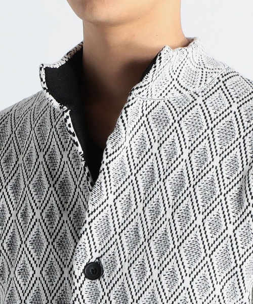 HIDEAWAYS NICOLE（ハイダウェイニコル）の「ニットスタンドジャケット（カーディガン/ボレロ・メンズ・ホワイト×ブラック/ブラック×ホワイト/ホワイト系その他/ブラック系その他・X-LARGE/MEDIUM/LARGE）」の15枚目の写真