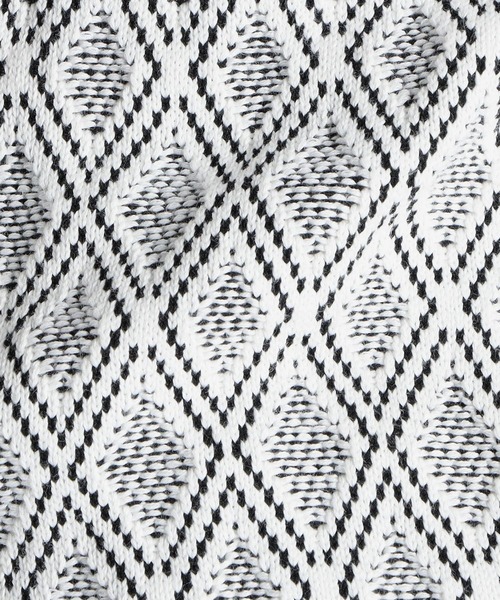 HIDEAWAYS NICOLE（ハイダウェイニコル）の「ニットスタンドジャケット（カーディガン/ボレロ・メンズ・ホワイト×ブラック/ブラック×ホワイト/ホワイト系その他/ブラック系その他・X-LARGE/MEDIUM/LARGE）」の8枚目の写真