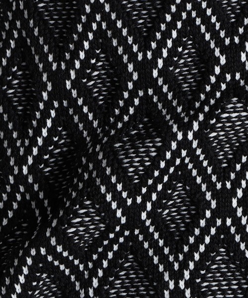 HIDEAWAYS NICOLE（ハイダウェイニコル）の「ニットスタンドジャケット（カーディガン/ボレロ・メンズ・ホワイト×ブラック/ブラック×ホワイト/ホワイト系その他/ブラック系その他・X-LARGE/MEDIUM/LARGE）」の7枚目の写真