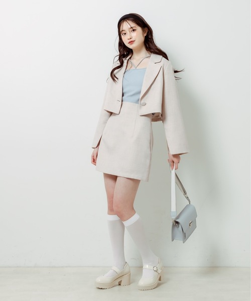 OLIVE des OLIVE(オリーブデオリーブ)の「【WEB限定カラー有】袖スリットテーラードジャケット(テーラードジャケット・レディース・ブラック/クリーム/ブラウン/ベージュ/ネイビー/ライトベージュ/サックスブルー・FREE)」の11枚目の写真