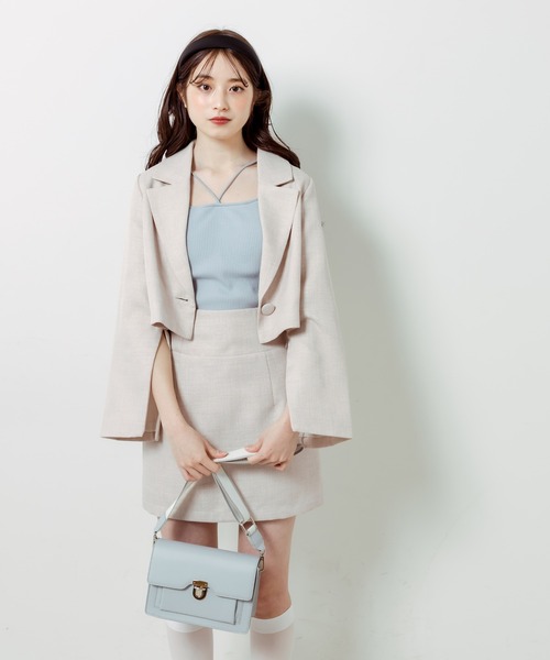 OLIVE des OLIVE(オリーブデオリーブ)の「【WEB限定カラー有】袖スリットテーラードジャケット(テーラードジャケット・レディース・ブラック/クリーム/ブラウン/ベージュ/ネイビー/ライトベージュ/サックスブルー・FREE)」の14枚目の写真