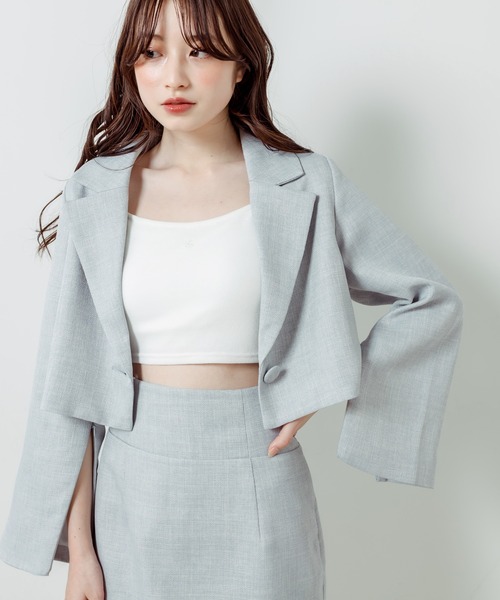 OLIVE des OLIVE(オリーブデオリーブ)の「【WEB限定カラー有】袖スリットテーラードジャケット(テーラードジャケット・レディース・ブラック/クリーム/ブラウン/ベージュ/ネイビー/ライトベージュ/サックスブルー・FREE)」の10枚目の写真