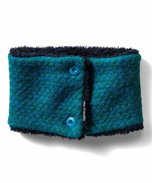 Live in comfort（リブインコンフォート）の「リブ　イン　コンフォート　華やかに首もとを包み込む　あったか裏ボアコンパクトスヌード（ネックウォーマー/スヌード・レディース・ブルー系その他/ターコイズブルー/アイボリー・ONE SIZE）」の3枚目の写真