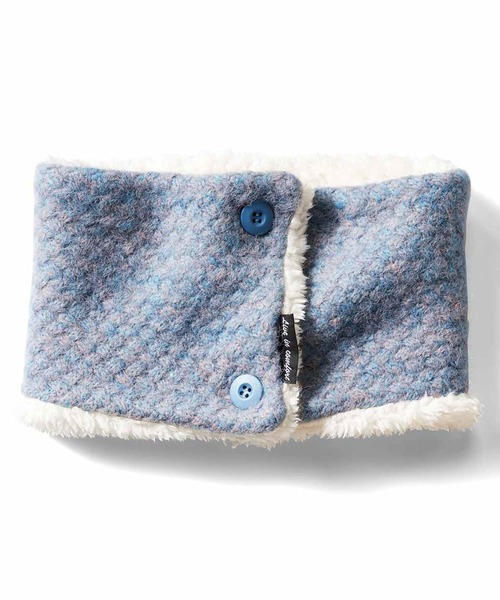 Live in comfort（リブインコンフォート）の「リブ　イン　コンフォート　華やかに首もとを包み込む　あったか裏ボアコンパクトスヌード（ネックウォーマー/スヌード・レディース・ブルー系その他/ターコイズブルー/アイボリー・ONE SIZE）」の9枚目の写真