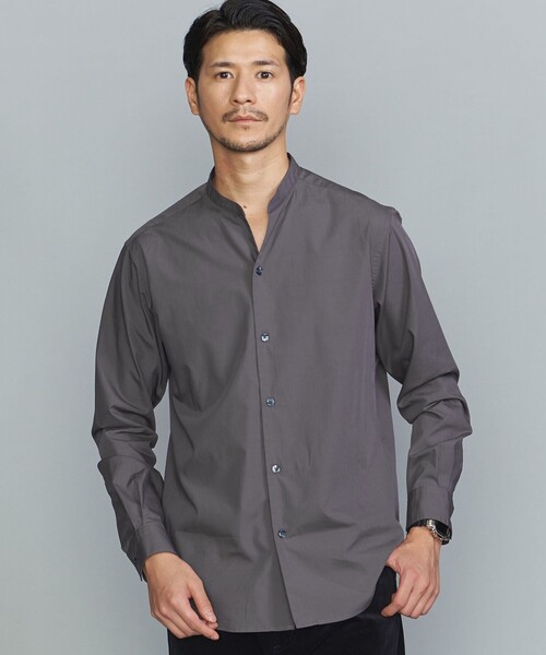 BEAUTY&YOUTH UNITED ARROWS（ビューティーアンドユースユナイテッドアローズ）の「【WEB限定 WARDROBE SMART】コットン バンドカラー スキッパー シャツ（シャツ/ブラウス・メンズ・コバルトブルー/ホワイト/ブラック/グレー/ダークグレー/ロイヤルブルー/その他1/ライトブルー/その他2/ターコイズブルー・S/M/L/XL）」の4枚目の写真