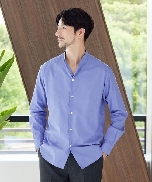 WEB限定 WARDROBE SMART】コットン バンドカラー スキッパー