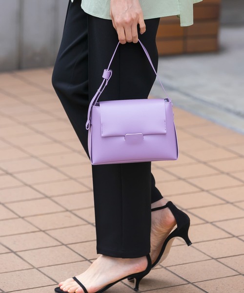 URBAN RESEARCH ROSSO（アーバンリサーチロッソ）の「フロントクリップハンドバッグ（ハンドバッグ・レディース・パープル/オフホワイト/グリーン系その他・-）」の10枚目の写真