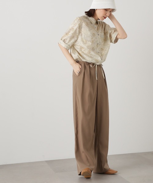 N.(N. Natural Beauty Basic)(エヌエヌナチュラルビューティーベーシック)の「◆ハイウエストストレートパンツ(スラックス・レディース・ブラック/ベージュ/ピンク・MEDIUM)」の1枚目の写真