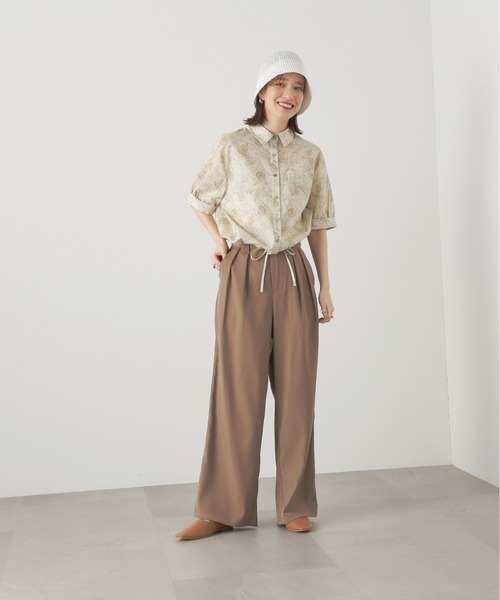 N.(N. Natural Beauty Basic)(エヌエヌナチュラルビューティーベーシック)の「◆ハイウエストストレートパンツ(スラックス・レディース・ブラック/ベージュ/ピンク・MEDIUM)」の14枚目の写真