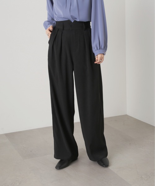 N.(N. Natural Beauty Basic)(エヌエヌナチュラルビューティーベーシック)の「◆ハイウエストストレートパンツ(スラックス・レディース・ブラック/ベージュ/ピンク・MEDIUM)」の5枚目の写真