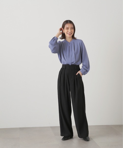 N.(N. Natural Beauty Basic)(エヌエヌナチュラルビューティーベーシック)の「◆ハイウエストストレートパンツ(スラックス・レディース・ブラック/ベージュ/ピンク・MEDIUM)」の9枚目の写真