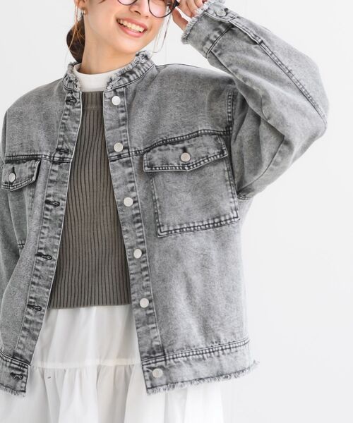 rps（アールピーエス）の「フリンジバンドカラーＧジャン（デニムジャケット・レディース・オフホワイト/ブルー/ネイビー/ブラック・フリー）」の2枚目の写真