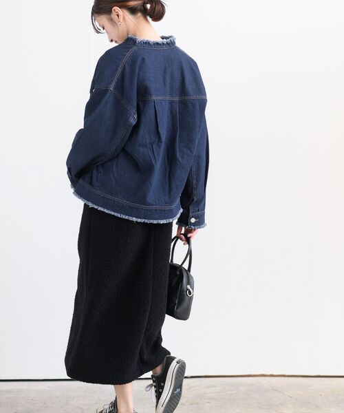 rps（アールピーエス）の「フリンジバンドカラーＧジャン（デニムジャケット・レディース・オフホワイト/ブルー/ネイビー/ブラック・フリー）」の5枚目の写真