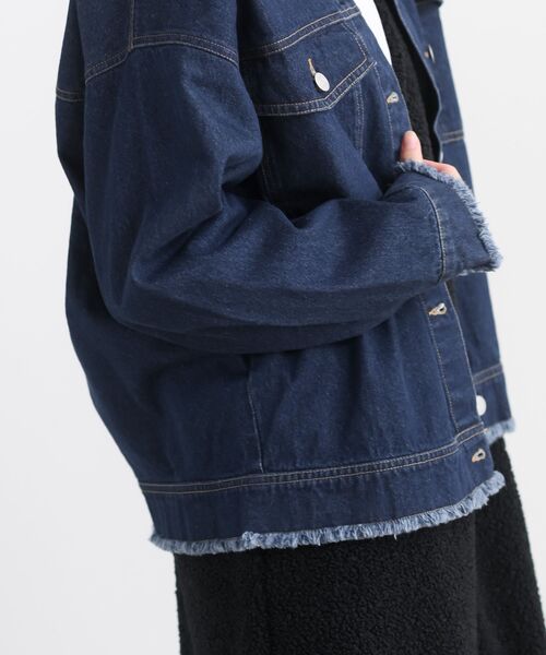 rps（アールピーエス）の「フリンジバンドカラーＧジャン（デニムジャケット・レディース・オフホワイト/ブルー/ネイビー/ブラック・フリー）」の10枚目の写真