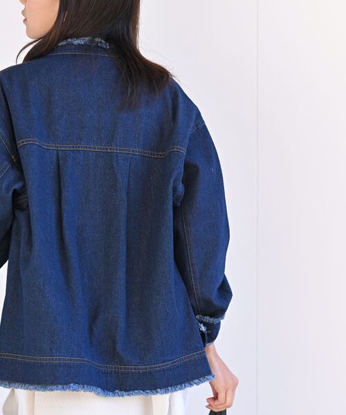 rps（アールピーエス）の「フリンジバンドカラーＧジャン（デニムジャケット・レディース・オフホワイト/ブルー/ネイビー/ブラック・フリー）」の12枚目の写真