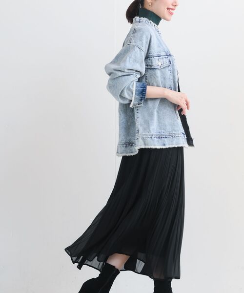 rps（アールピーエス）の「フリンジバンドカラーＧジャン（デニムジャケット・レディース・オフホワイト/ブルー/ネイビー/ブラック・フリー）」の16枚目の写真