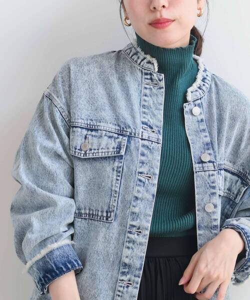 rps（アールピーエス）の「フリンジバンドカラーＧジャン（デニムジャケット・レディース・オフホワイト/ブルー/ネイビー/ブラック・フリー）」の17枚目の写真