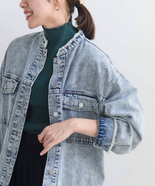 rps（アールピーエス）の「フリンジバンドカラーＧジャン（デニムジャケット・レディース・オフホワイト/ブルー/ネイビー/ブラック・フリー）」の18枚目の写真