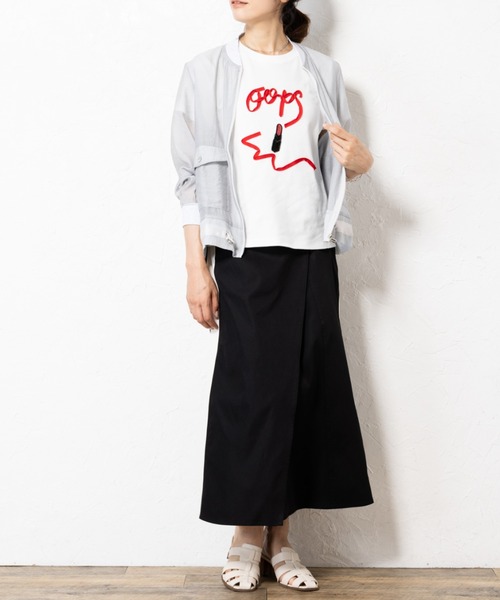 セール】テープ刺繍Tシャツ（Tシャツ/カットソー）｜aunt lily