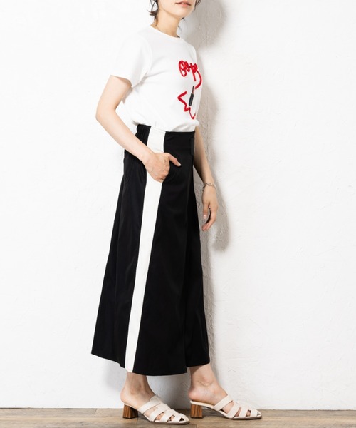 aunt lily(アントリリー)の「テープ刺繍Tシャツ(Tシャツ/カットソー・レディース・オフホワイト/ネイビー・M/L/LL/3L)」の15枚目の写真