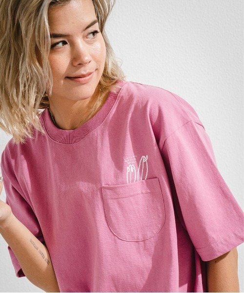 OFFSHORE（オフショア）の「【コラボ商品】OS×U-SKE POCKET TEE/オフショア×ユースケ ポケットティーシャツ（Tシャツ/カットソー・メンズ・ホワイト/ピンク・S/M/L/XL）」の11枚目の写真