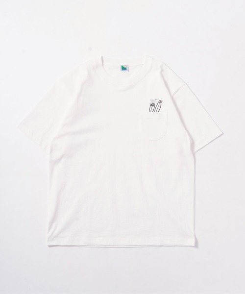 OFFSHORE（オフショア）の「【コラボ商品】OS×U-SKE POCKET TEE/オフショア×ユースケ ポケットティーシャツ（Tシャツ/カットソー・メンズ・ホワイト/ピンク・S/M/L/XL）」の14枚目の写真