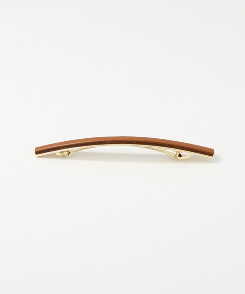 Gready Brilliant（グレディブリリアン）の「レザーメタルバレッタ（バレッタ/ヘアクリップ・レディース・キャメル/ブラック・FREE）」の6枚目の写真