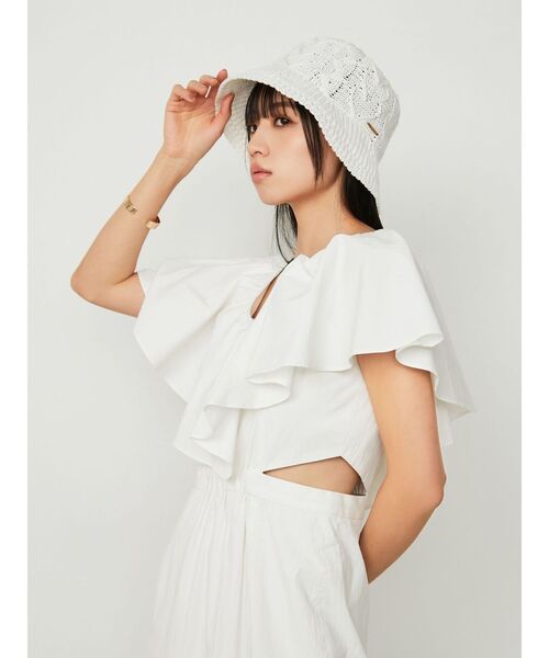 CALNAMUR（カルナムール）の「フリルマキシワンピース（ワンピース・レディース・グリーン/ホワイト・FREE）」の10枚目の写真