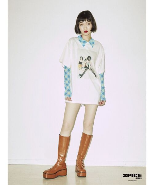 jouetie（ジュエティ）の「SPICE GIRLS BIG Tシャツ【コラボ】（Tシャツ/カットソー・レディース・ブラック/オフホワイト/ピンク・MEDIUM）」の6枚目の写真