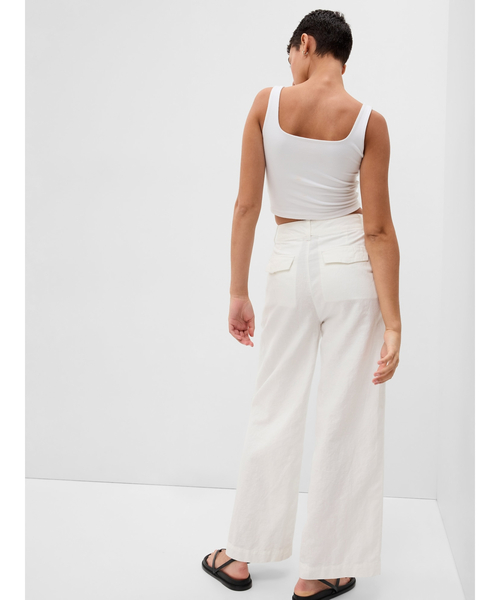 GAP（ギャップ）の「コットンリネン プリーツパンツ（その他パンツ・レディース・ピンク/ブラック/オフホワイト/グリーン・4/00/8/10/0/000/6/2）」の9枚目の写真