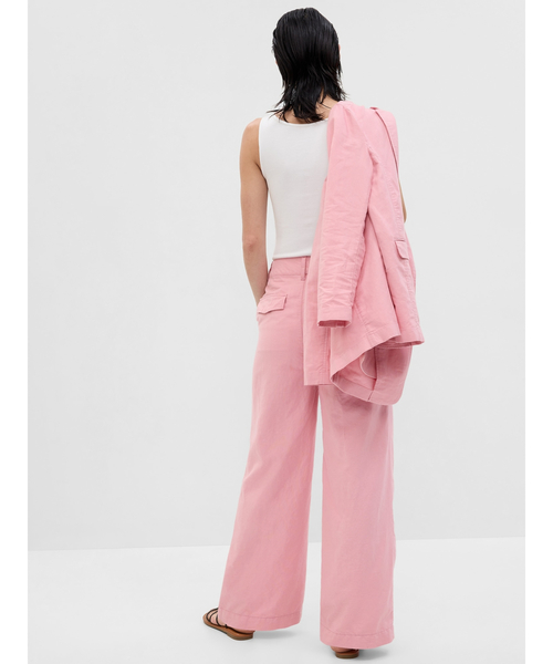 GAP（ギャップ）の「コットンリネン プリーツパンツ（その他パンツ・レディース・ピンク/ブラック/オフホワイト/グリーン・4/00/8/10/0/000/6/2）」の10枚目の写真