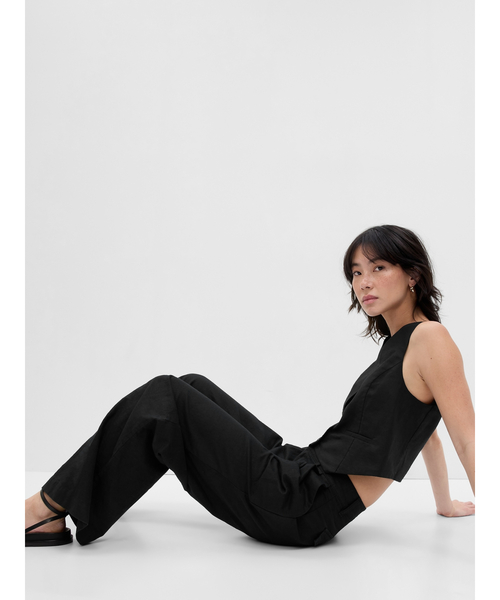 GAP（ギャップ）の「コットンリネン プリーツパンツ（その他パンツ・レディース・ピンク/ブラック/オフホワイト/グリーン・4/00/8/10/0/000/6/2）」の13枚目の写真