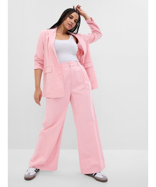 GAP（ギャップ）の「コットンリネン プリーツパンツ（その他パンツ・レディース・ピンク/ブラック/オフホワイト/グリーン・4/00/8/10/0/000/6/2）」の15枚目の写真